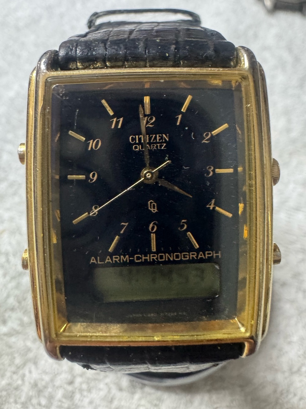 Citizen Gold-Tone Case Black Dial Alarm Chronograph Watch